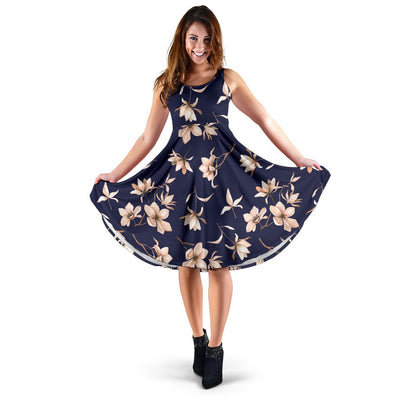 Beautiful Floral Pattern Sleeveless Mini Dress