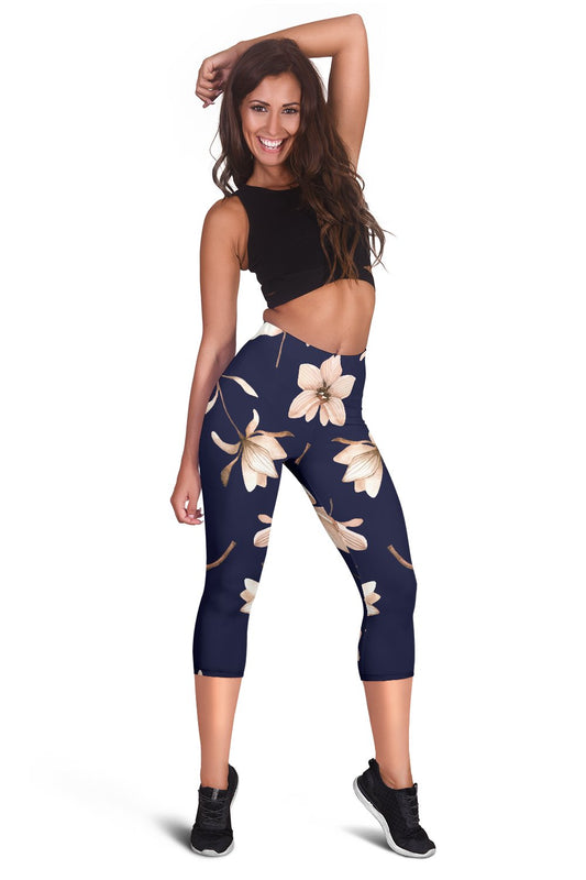 Beautiful Floral Pattern Women Capris