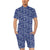 Music Note Blue Themed Print Men's Romper