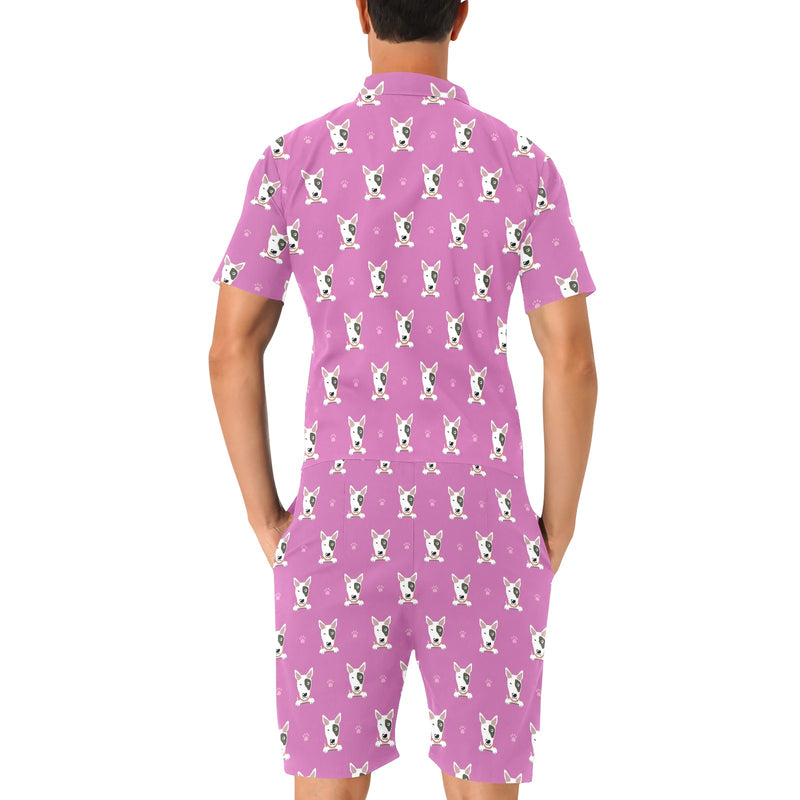 Bull Terrier Happy Print Pattern Men's Romper