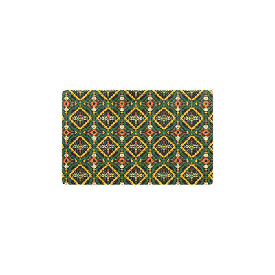 Kente Green Design African Print Kitchen Mat