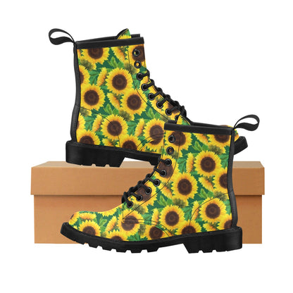 Sunflower Pattern Print Design SF02 Women's Boots
