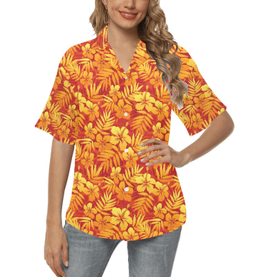 Hibiscus Summer Print Design LKS302 Women's Hawaiian Shirt