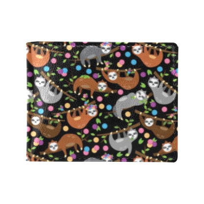 Sloth Print Design LKS306 Men's ID Card Wallet