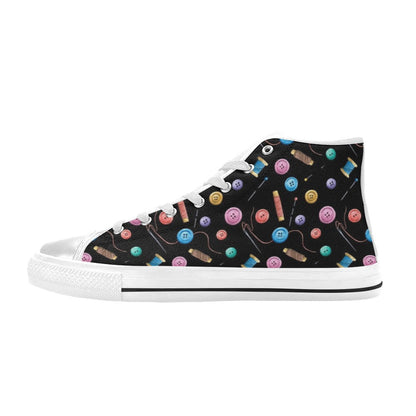 Sewing Print Design LKS309 High Top Women's White Shoes