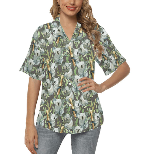 Koala Pattern Design Print Women's Hawaiian Shirt