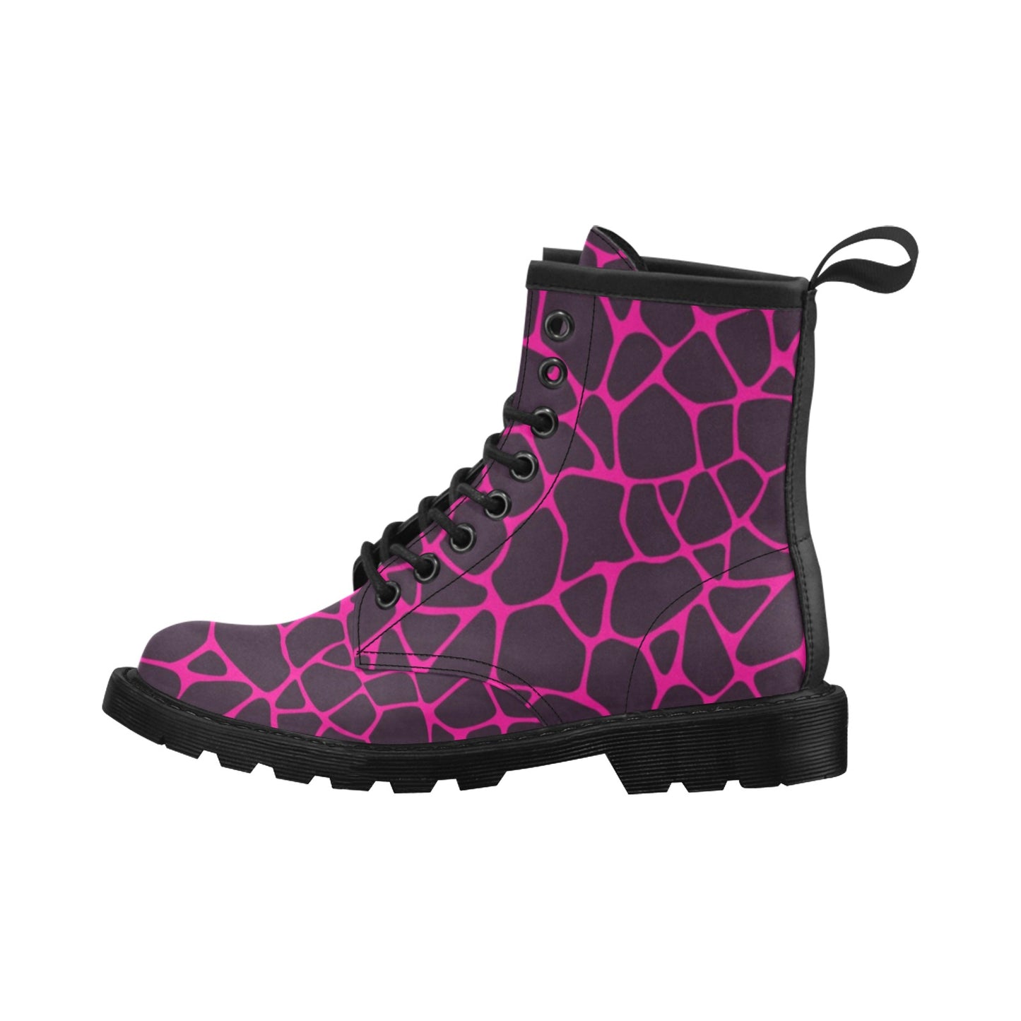 Giraffe Pink Background Texture Print Women's Boots