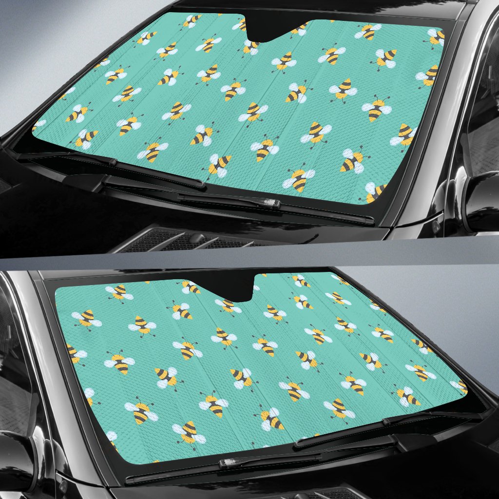 Bee Pattern Print Design 01 Car Sun Shade-JORJUNE.COM