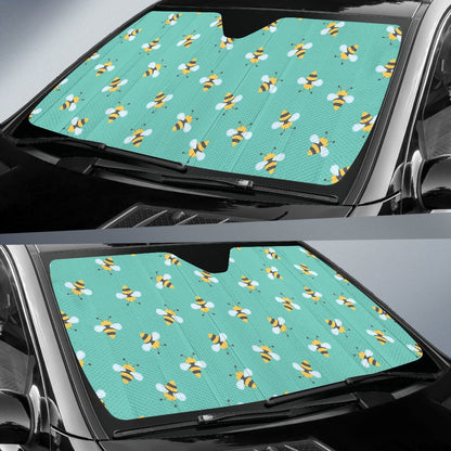 Bee Pattern Print Design 01 Car Sun Shade-JORJUNE.COM