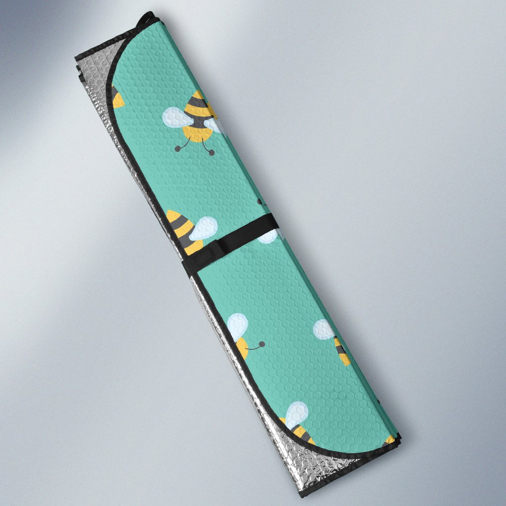 Bee Pattern Print Design 01 Car Sun Shade-JORJUNE.COM