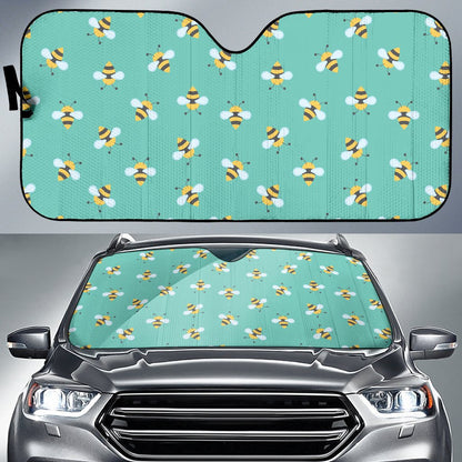 Bee Pattern Print Design 01 Car Sun Shade-JORJUNE.COM