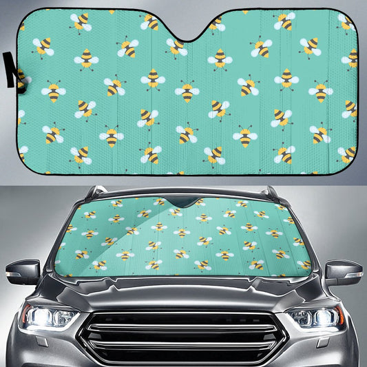 Bee Pattern Print Design 01 Car Sun Shade-JORJUNE.COM