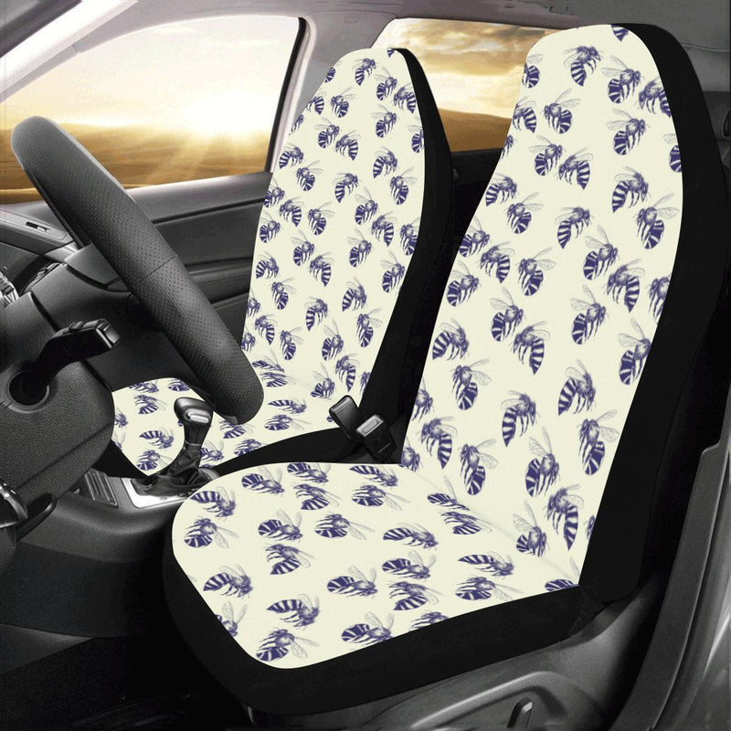 Bee Pattern Print Design 02 Car Seat Covers (Set of 2)-JORJUNE.COM