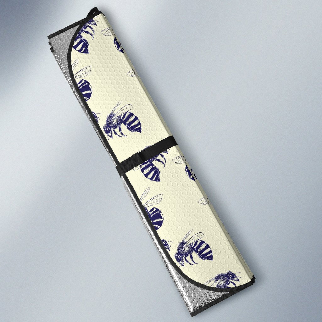 Bee Pattern Print Design 02 Car Sun Shade-JORJUNE.COM