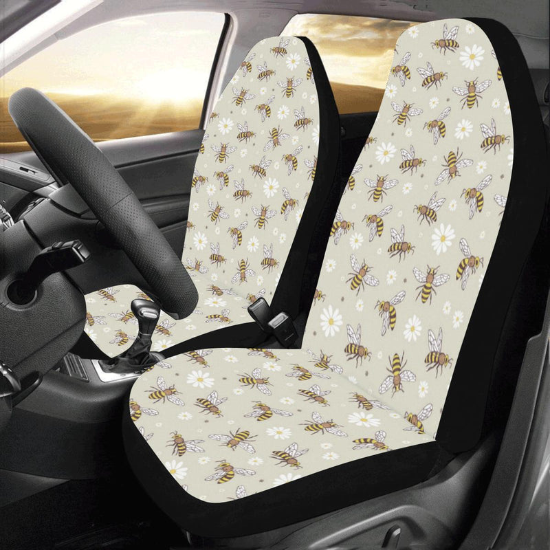 Bee Pattern Print Design 03 Car Seat Covers (Set of 2)-JORJUNE.COM