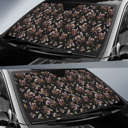 Bee Pattern Print Design 04 Car Sun Shade-JORJUNE.COM