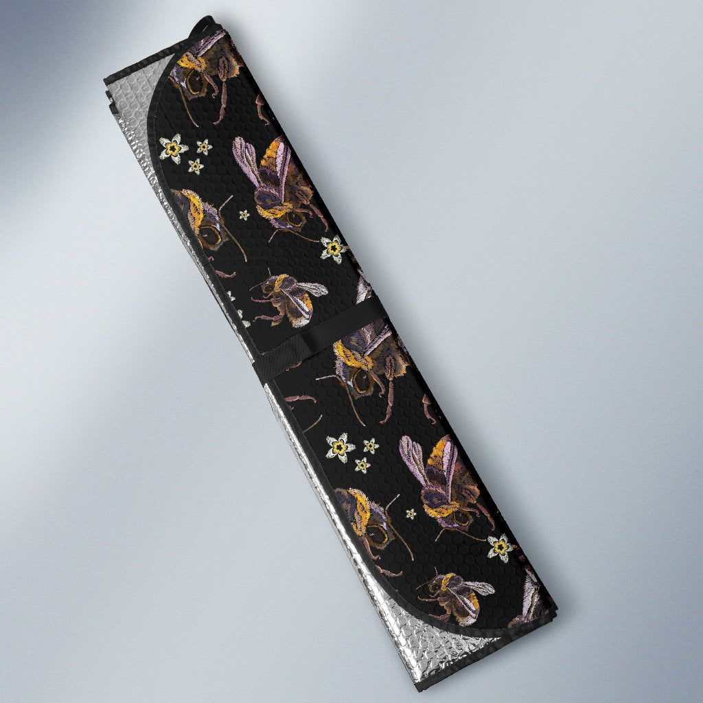 Bee Pattern Print Design 04 Car Sun Shade-JORJUNE.COM