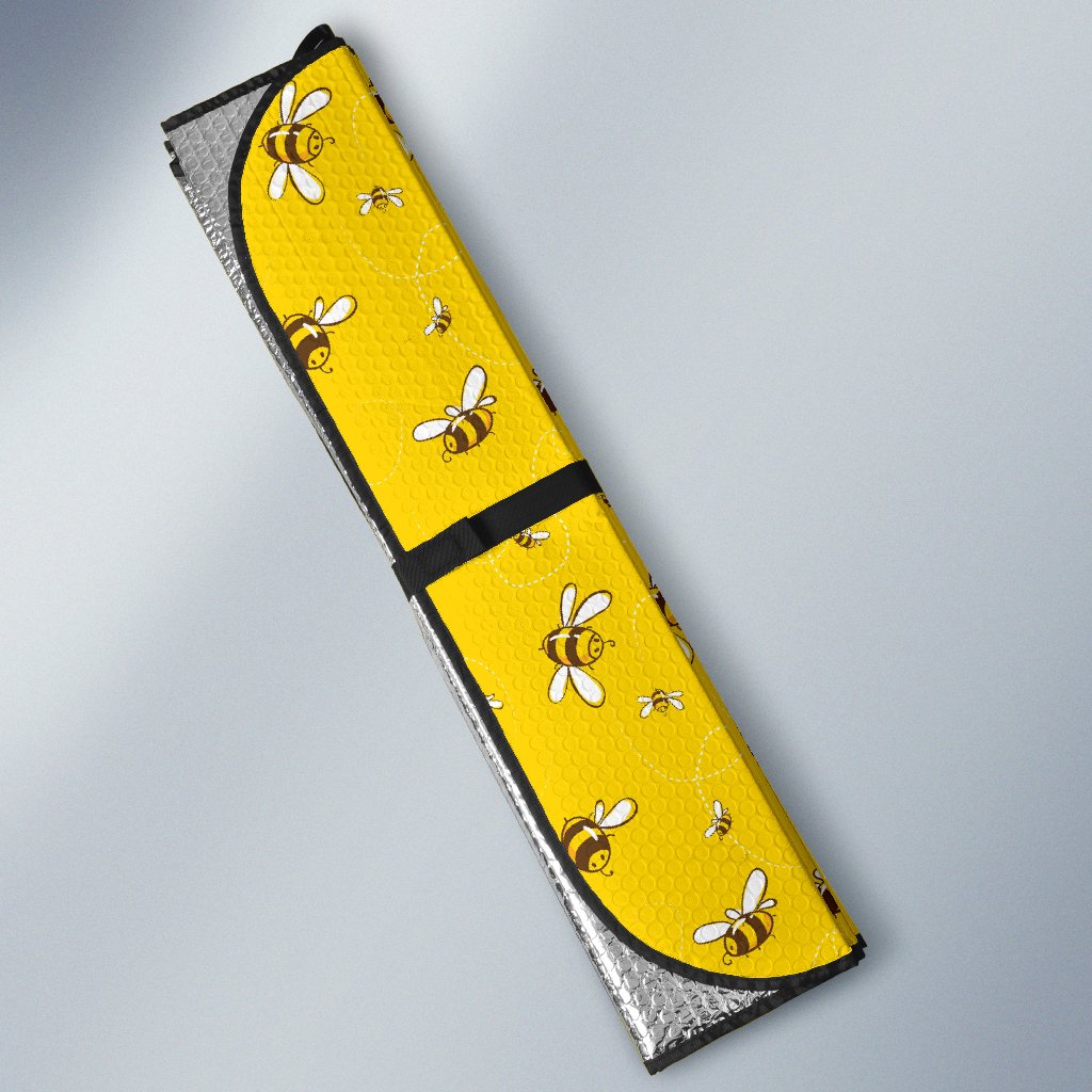 Bee Pattern Print Design 05 Car Sun Shade-JORJUNE.COM
