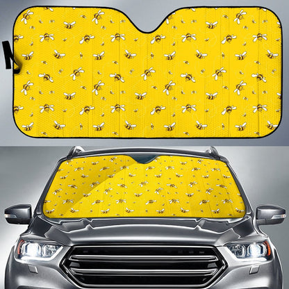 Bee Pattern Print Design 05 Car Sun Shade-JORJUNE.COM