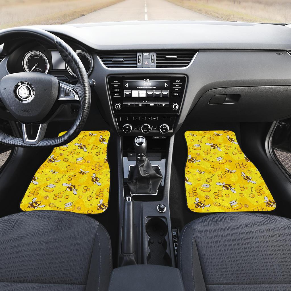 Bee Pattern Print Design BEE01 Car Floor Mats-JorJune