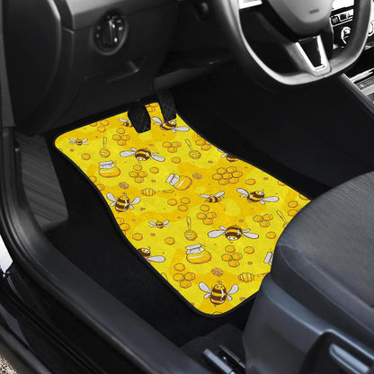 Bee Pattern Print Design BEE01 Car Floor Mats-JorJune