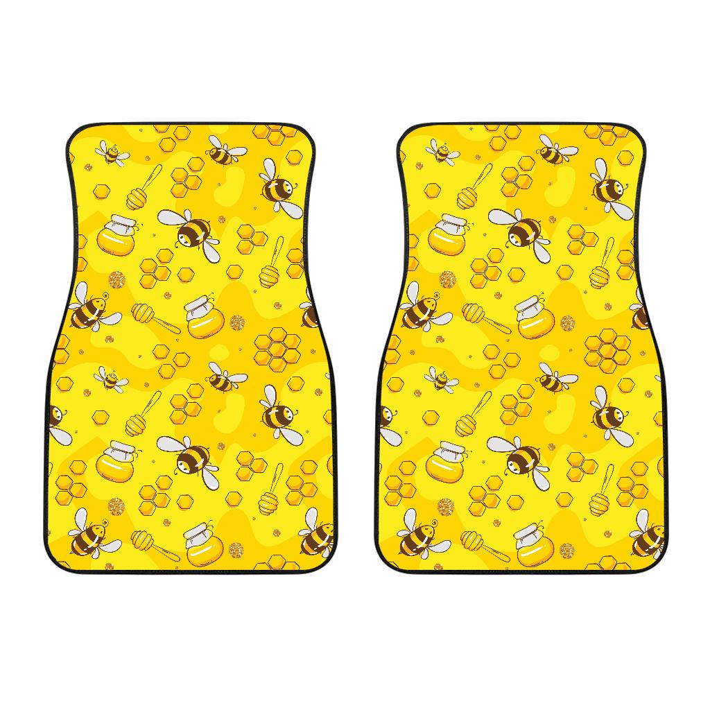 Bee Pattern Print Design BEE01 Car Floor Mats-JorJune