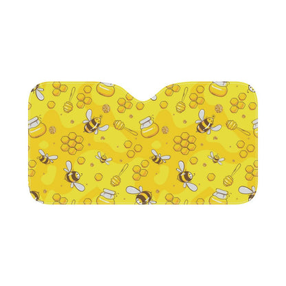 Bee Pattern Print Design BEE01 Car Sun Shade-JorJune