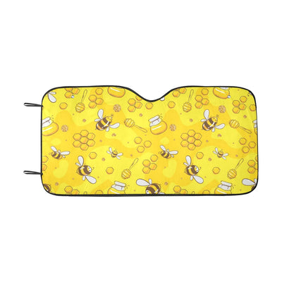 Bee Pattern Print Design BEE01 Car Sun Shade-JorJune