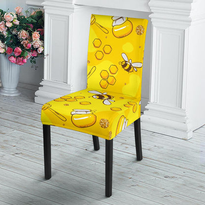 Bee Pattern Print Design BEE01 Dining Chair Slipcover-JORJUNE.COM