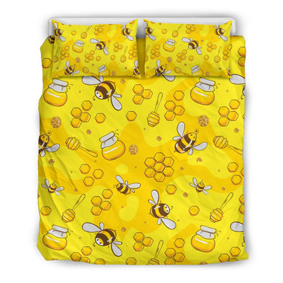 Bee Pattern Print Design BEE01 Duvet Cover Bedding Set-JORJUNE.COM