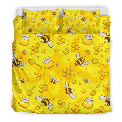 Bee Pattern Print Design BEE01 Duvet Cover Bedding Set-JORJUNE.COM