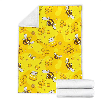 Bee Pattern Print Design BEE01 Fleece Blankete