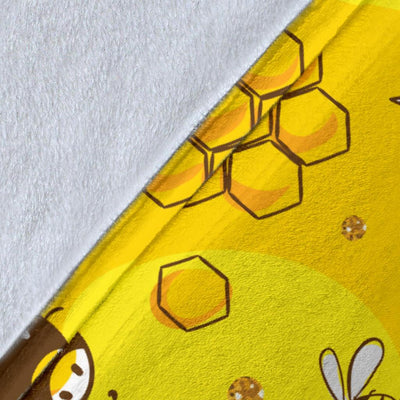 Bee Pattern Print Design BEE01 Fleece Blankete