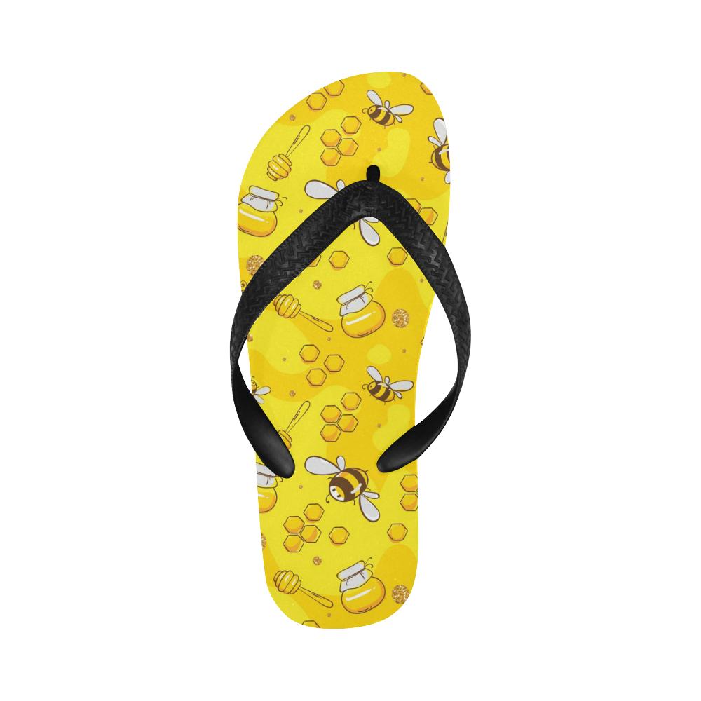 Bee Pattern Print Design BEE01 Flip Flops-JorJune
