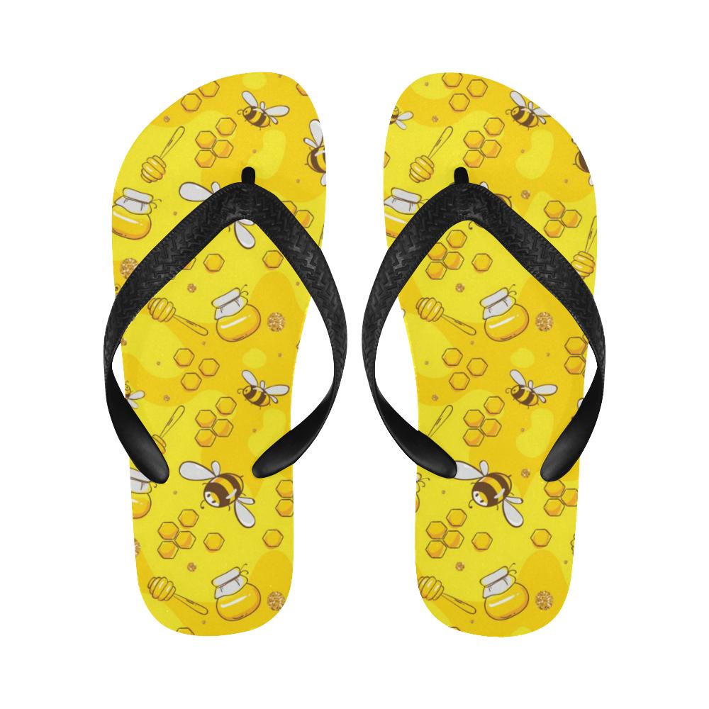 Bee Pattern Print Design BEE01 Flip Flops-JorJune