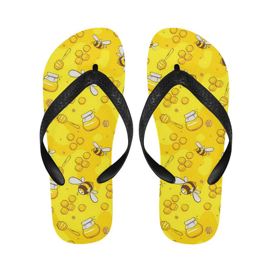 Bee Pattern Print Design BEE01 Flip Flops-JorJune