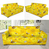Bee Pattern Print Design BEE01 Sofa Slipcover-JORJUNE.COM