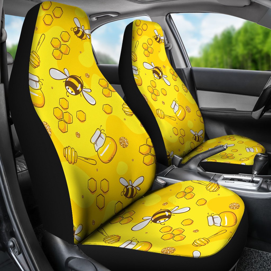 Bee Pattern Print Design BEE01 Universal Fit Car Seat Covers
