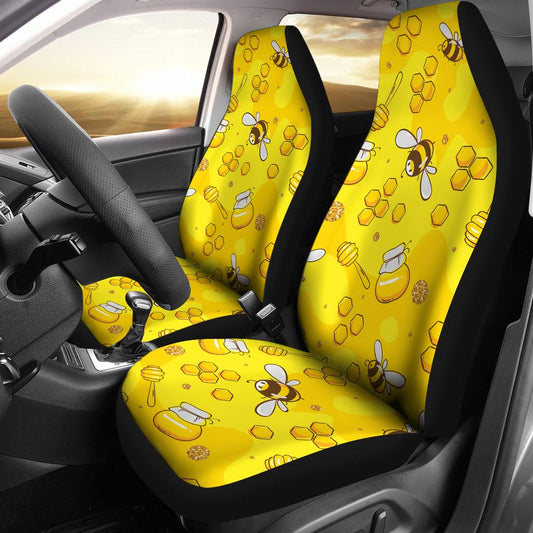 Bee Pattern Print Design BEE01 Universal Fit Car Seat Covers