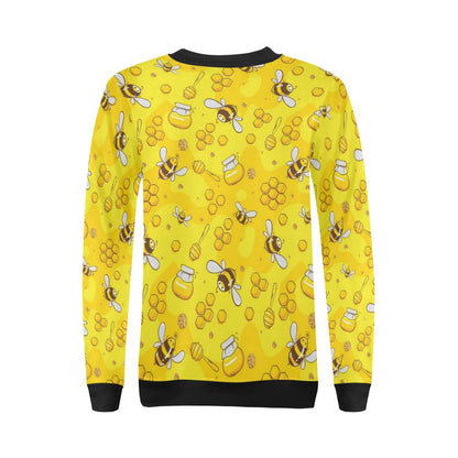 Bee Pattern Print Design BEE01 Women Long Sleeve Sweatshirt-JorJune
