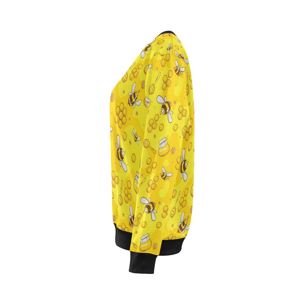 Bee Pattern Print Design BEE01 Women Long Sleeve Sweatshirt-JorJune