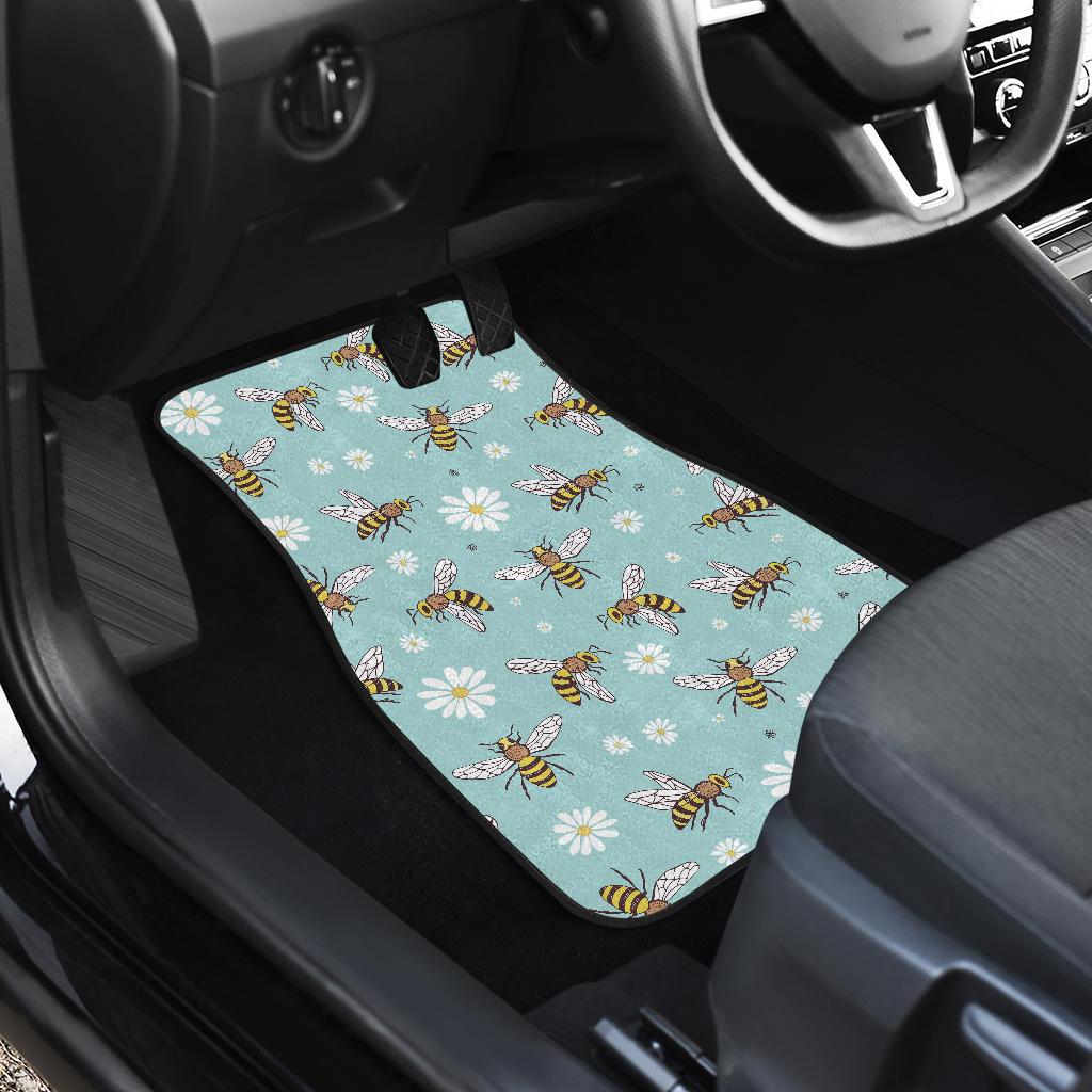 Bee Pattern Print Design BEE010 Car Floor Mats-JorJune