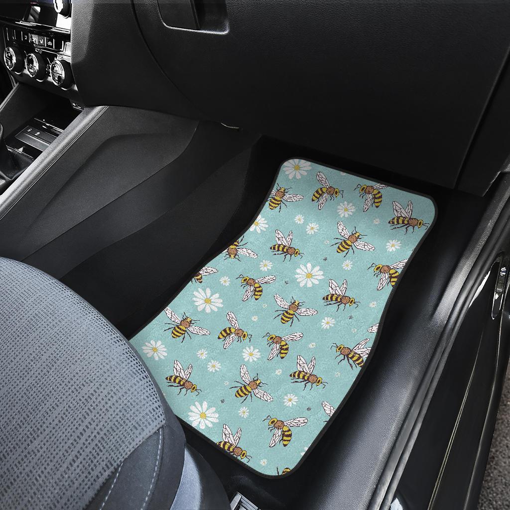 Bee Pattern Print Design BEE010 Car Floor Mats-JorJune