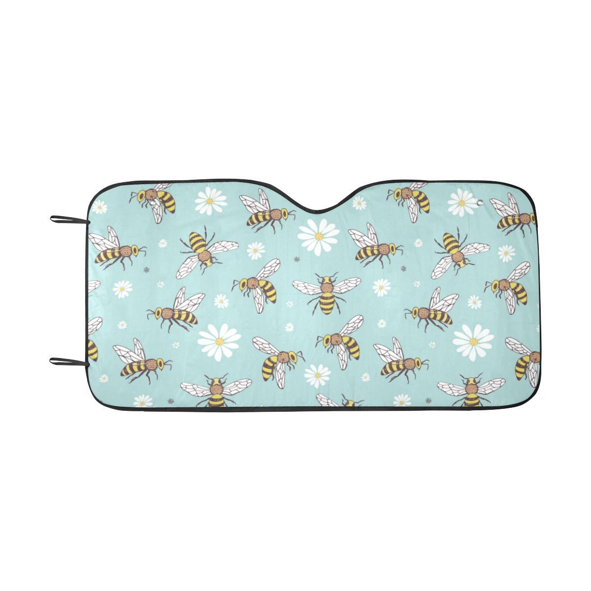 Bee Pattern Print Design BEE010 Car Sun Shade-JorJune