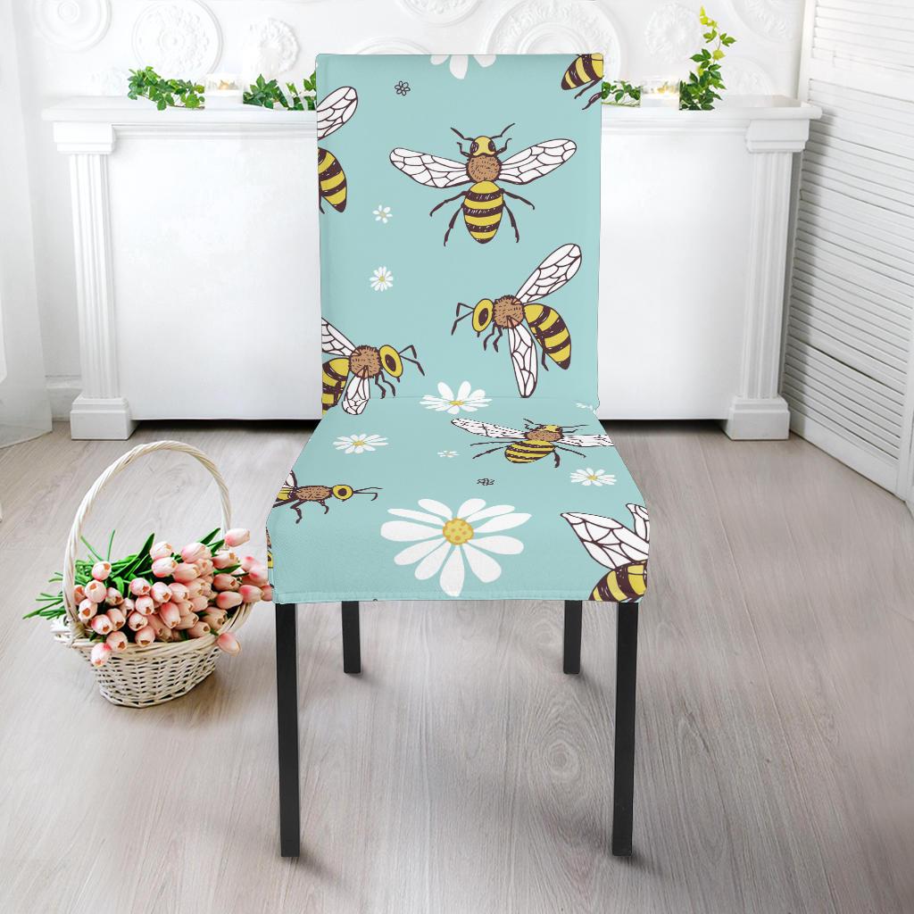 Bee Pattern Print Design BEE010 Dining Chair Slipcover-JORJUNE.COM