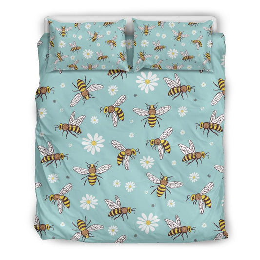 Bee Pattern Print Design BEE010 Duvet Cover Bedding Set-JORJUNE.COM