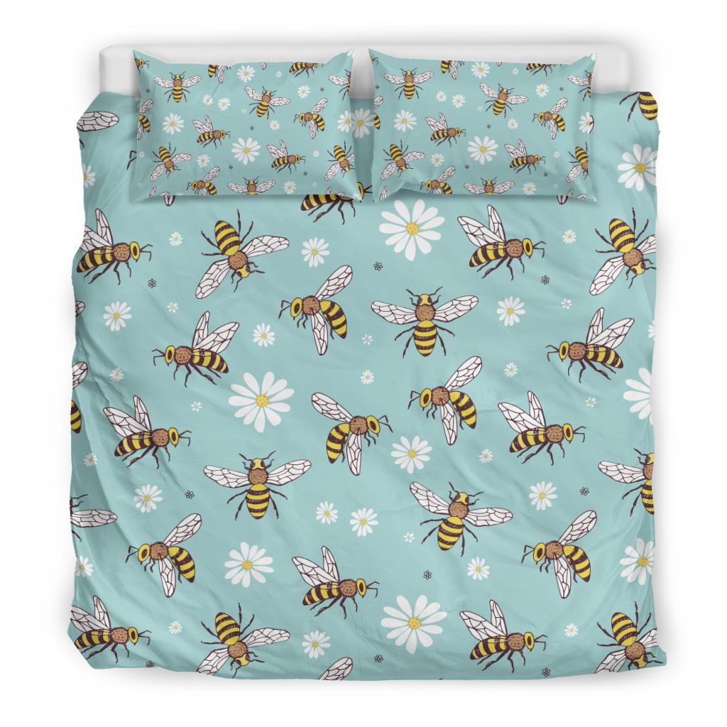 Bee Pattern Print Design BEE010 Duvet Cover Bedding Set-JORJUNE.COM