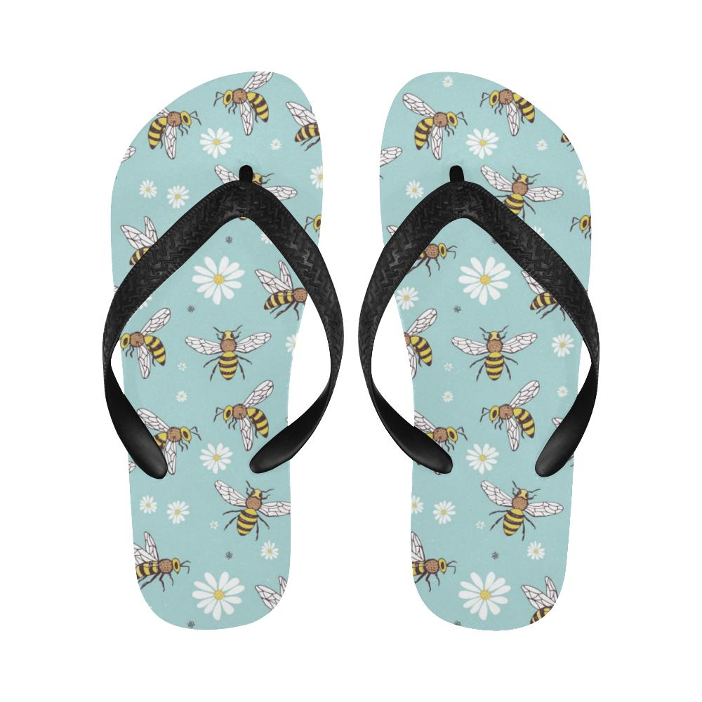 Bee Pattern Print Design BEE010 Flip Flops-JorJune