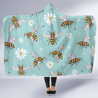 Bee Pattern Print Design BEE010 Hooded Blanket-JORJUNE.COM