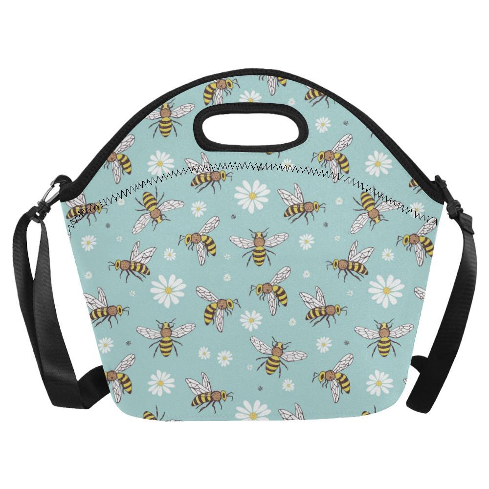 Bee Pattern Print Design BEE010 Neoprene Lunch Bag-JorJune
